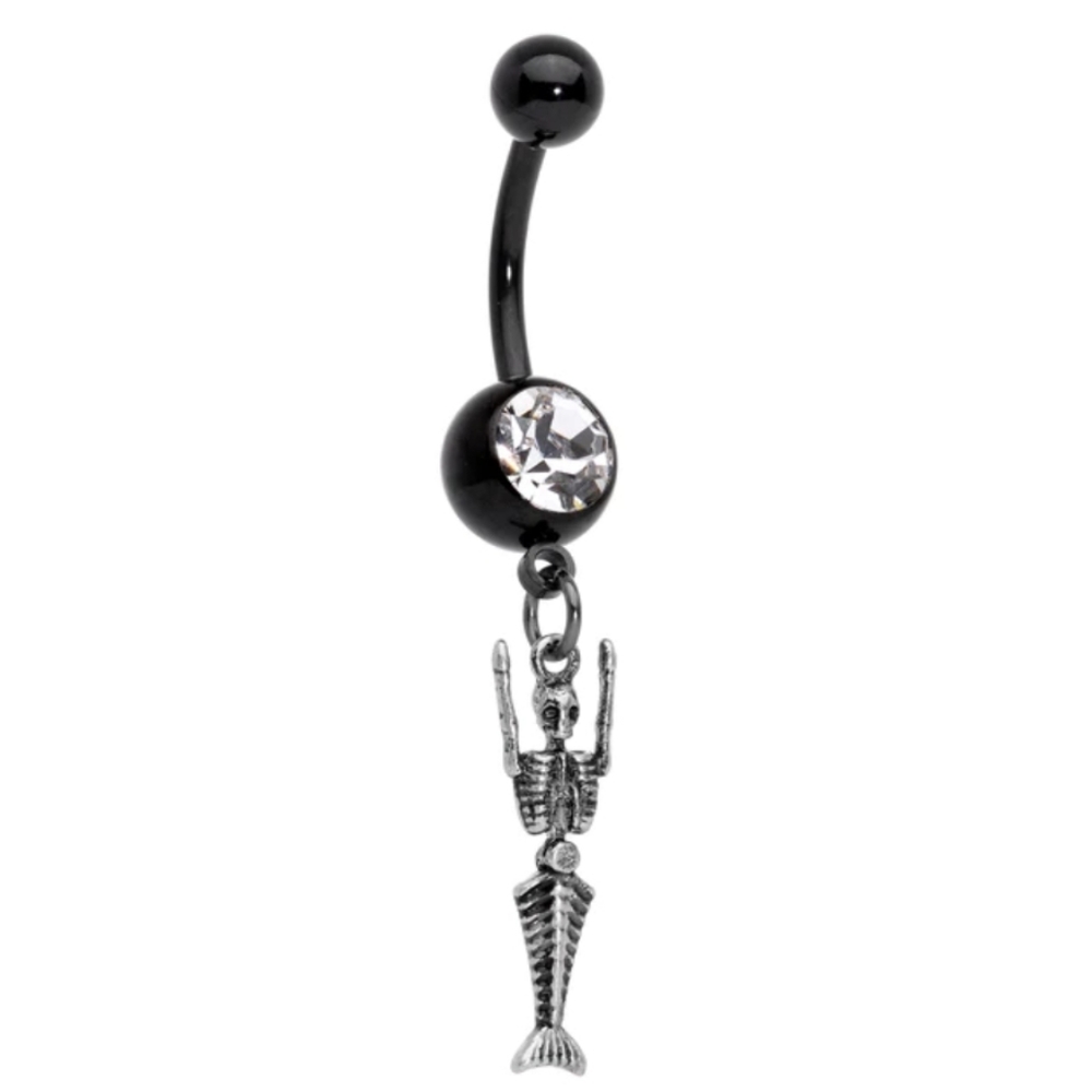Mermaid Skeleton Dangle Belly Ring